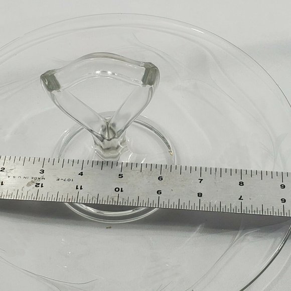 Tiffin 9.5" Center Handle Serving Plate etched grapevine tidbit sandwich dessert - Picture 6 of 7